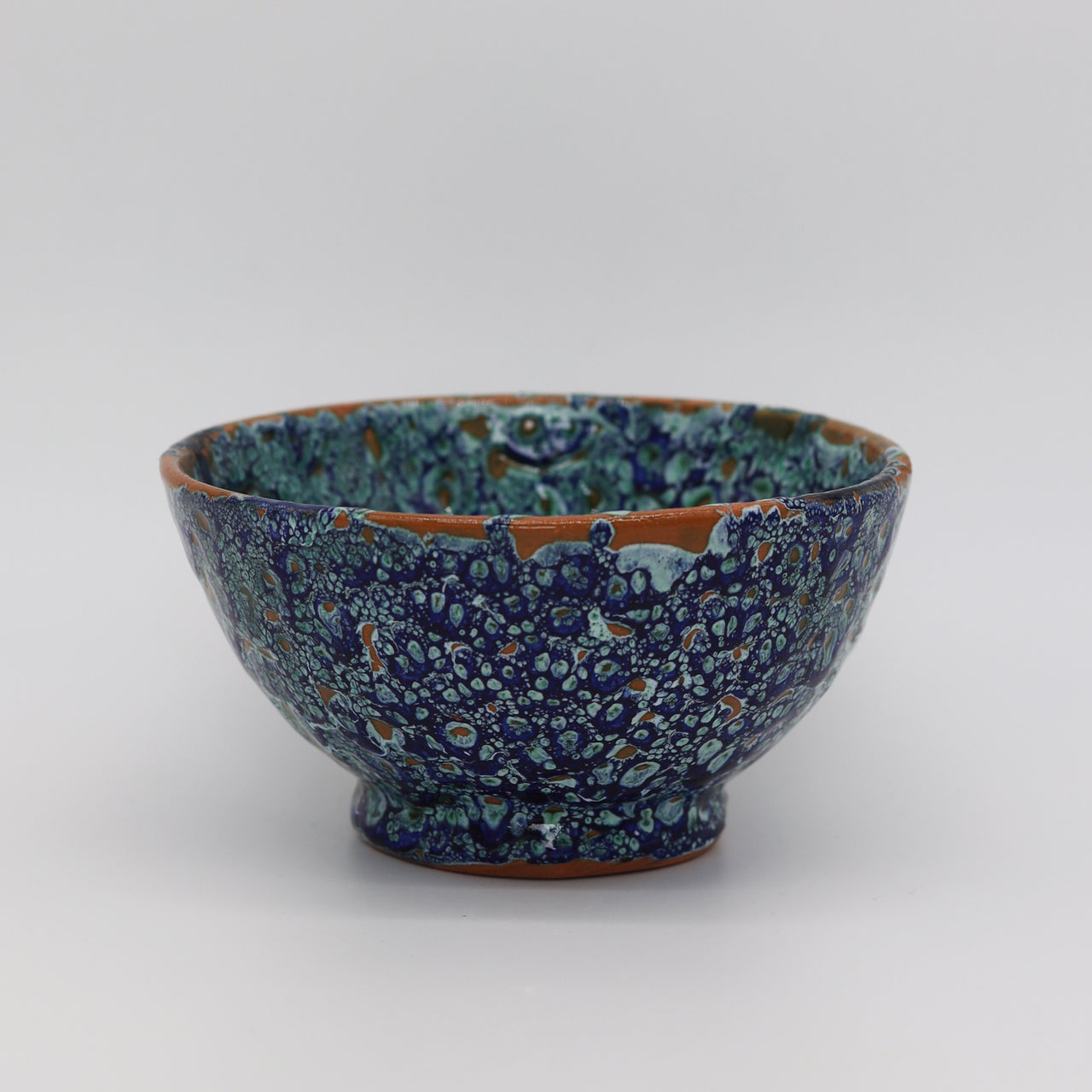 Handcrafted Blue & Green Glazed Ceramic Bowl – (Medium)