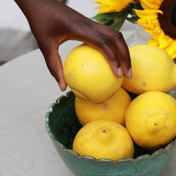 Handmade Moroccan Scalloped Bowl – Deep Moss Green (Large)