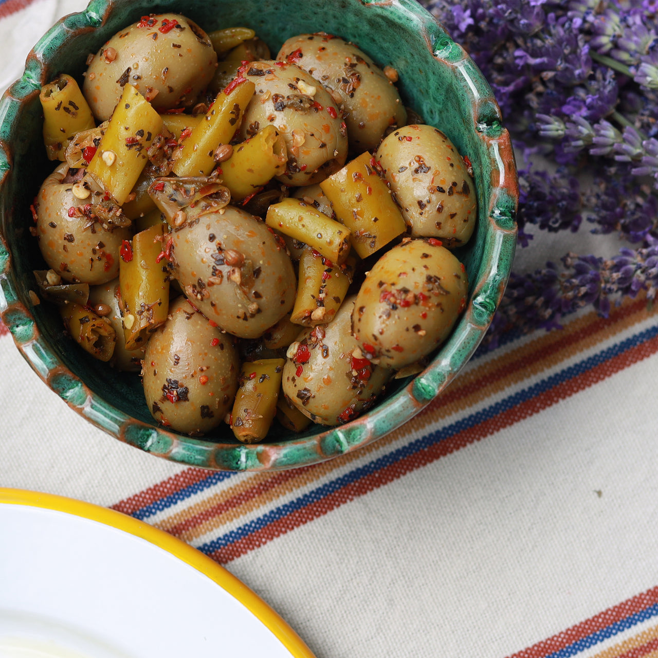 Handmade Moroccan Scalloped Bowl – Deep Moss Green (Small)