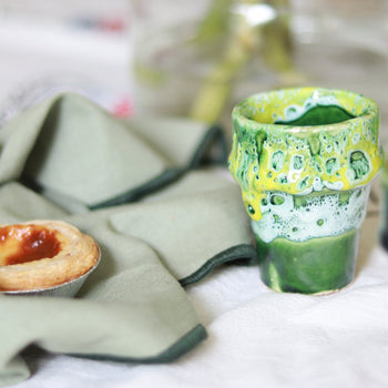 Verdant Drip Moroccan Ceramic Cup