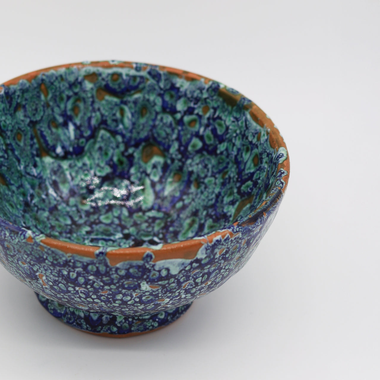Handcrafted Blue & Green Glazed Ceramic Bowl – (Mini)