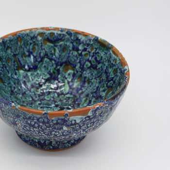 Handcrafted Blue & Green Glazed Ceramic Bowl – (Medium)