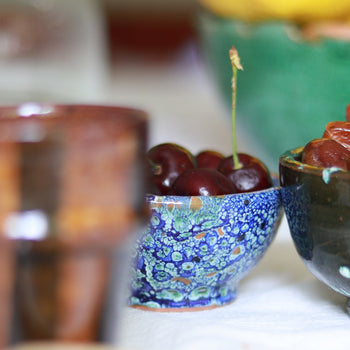 Handcrafted Blue & Green Glazed Ceramic Bowl – (Small)
