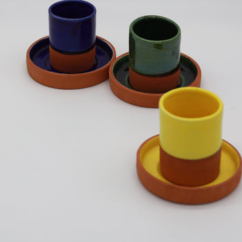Two-Tone Terracotta Mug & Saucer