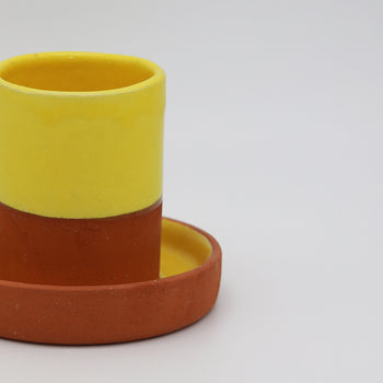 Two-Tone Terracotta Mug & Saucer