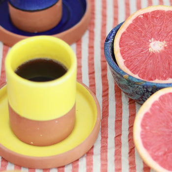Two-Tone Terracotta Mug & Saucer