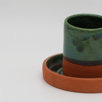 Two-Tone Terracotta Mug & Saucer