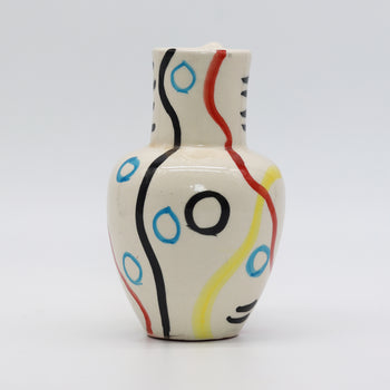 Moroccan Triple-Handled Vase – Abstract Lines