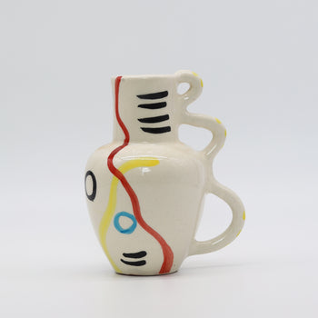 Moroccan Triple-Handled Vase – Abstract Lines